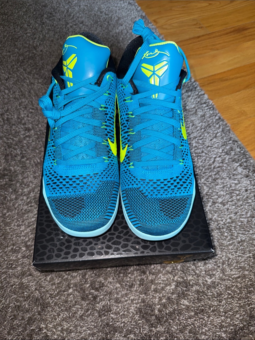 Nike Kobe IX Elite Low Protro - Men’s Sneakers - Bright Blue with Volt Highligh